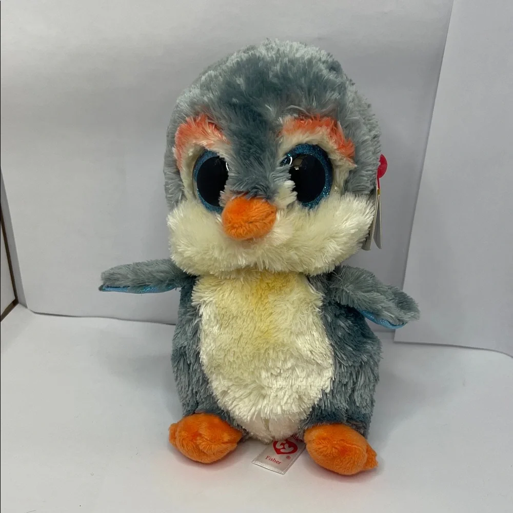 Ty Gray and Orange Penguin Plush Toy beanie boo